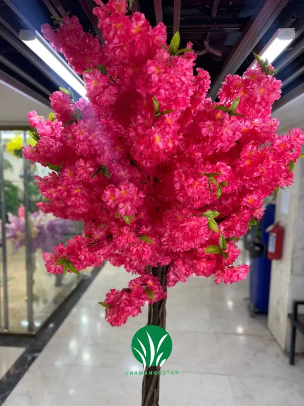 درختچه شکوفه هلو قرمز چمن گستر