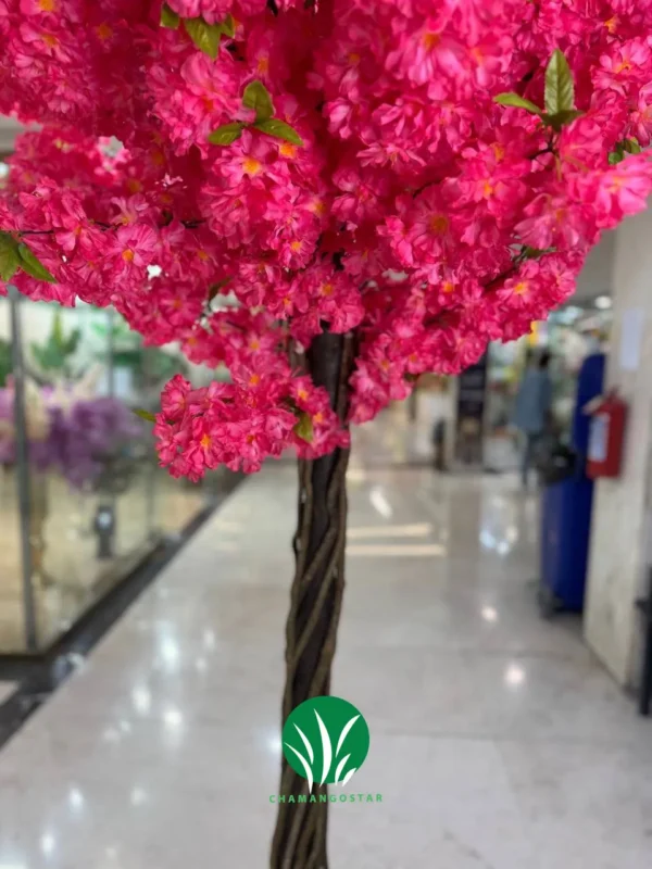 درختچه شکوفه هلو قرمز چمن گستر