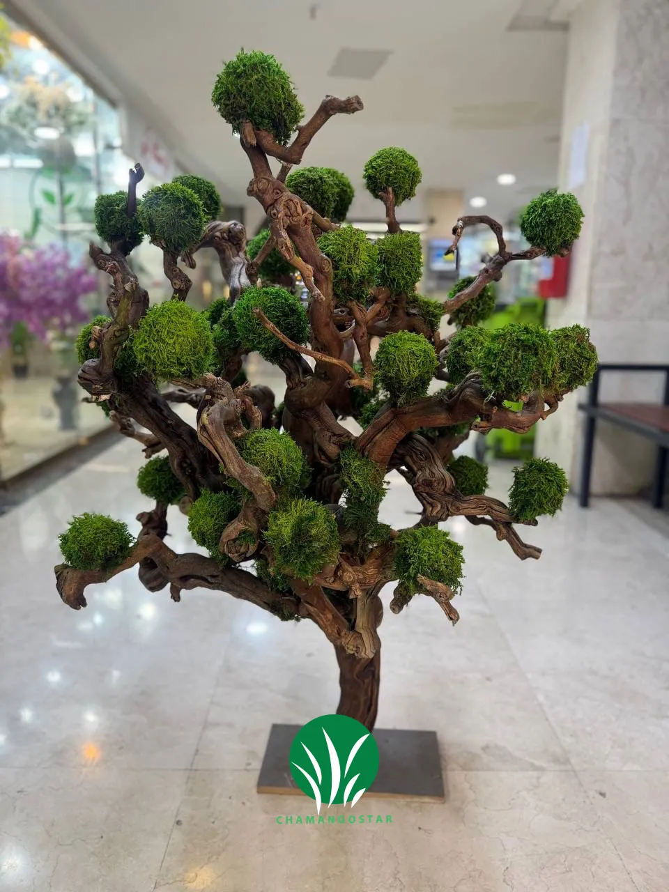 درختچه مصنوعی جاودان تنه طبیعی چمن گستر